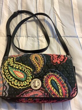 Vera Bradley navy Quilted Paisley Crossbody with Multi-Color Accents